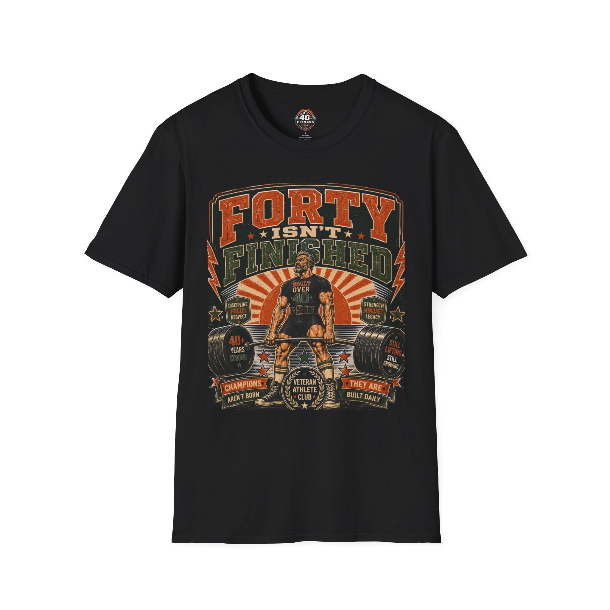 40 Isn't Finished T-Shirt — Retro Vintage 40th Birthday Tee
