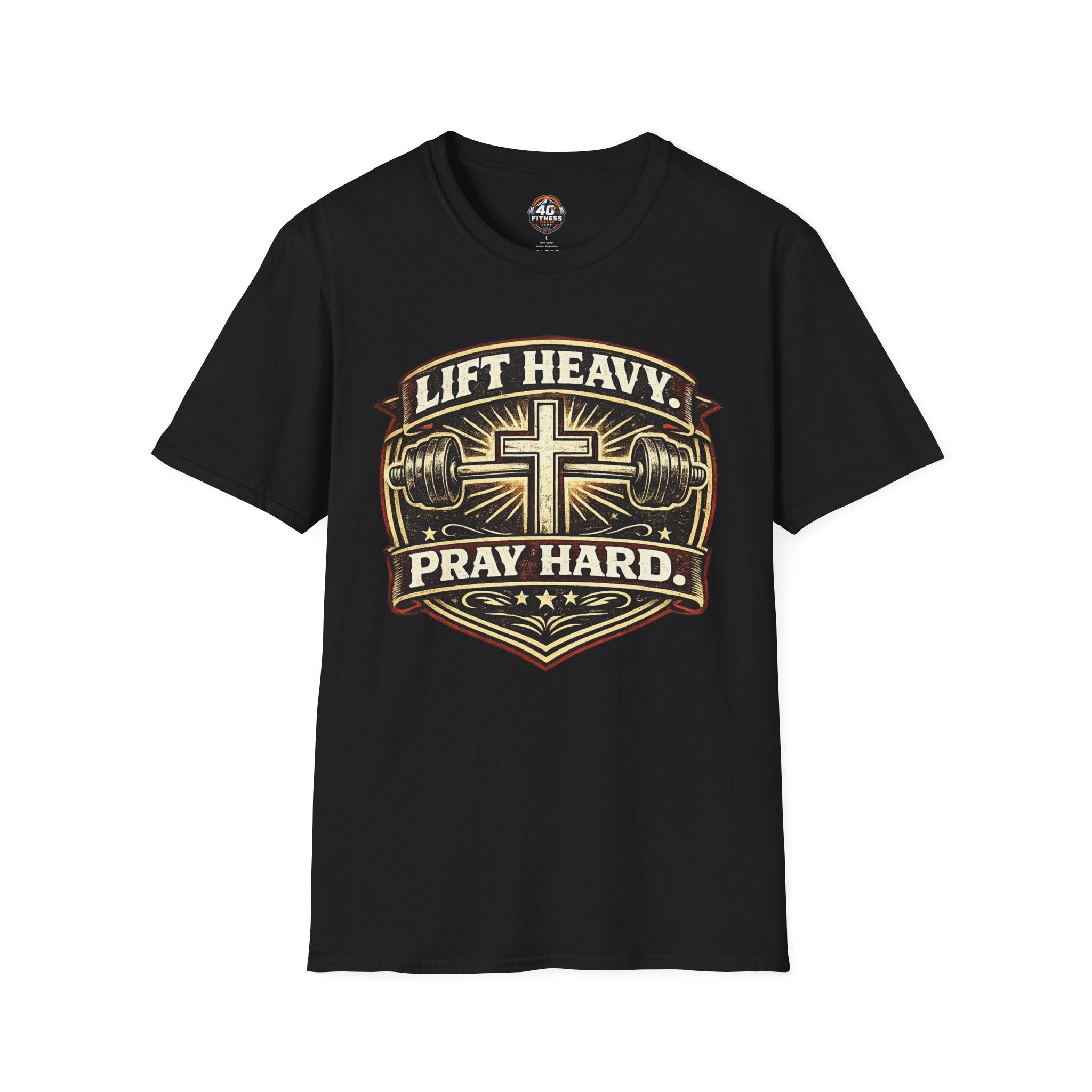 Lift Heavy Pray Hard T-Shirt — Christian Gym Faith Workout Tee