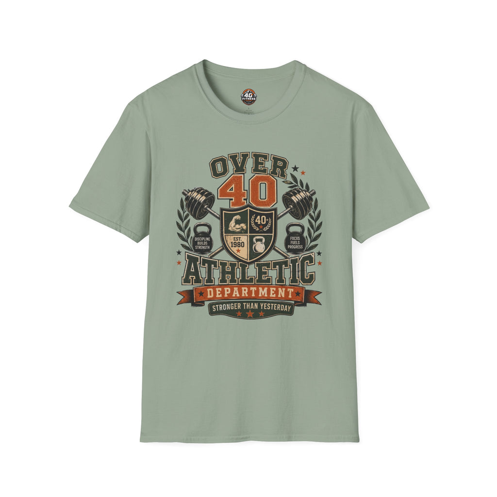 Over 40 Athletic T-Shirt — Vintage 'Over 40' Fitness Tee