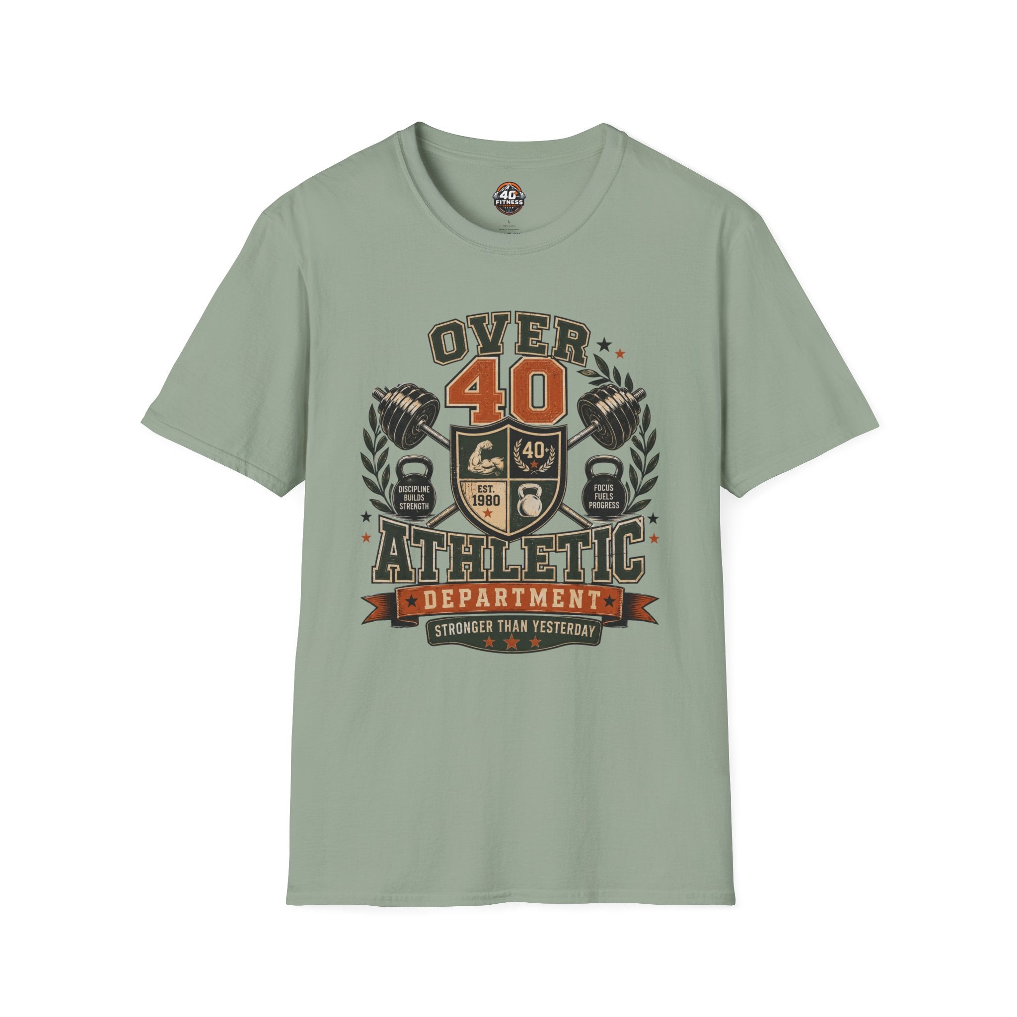 Over 40 Athletic T-Shirt — Vintage 'Over 40' Fitness Tee