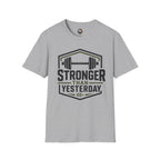 Stronger Than Yesterday T‑Shirt — Motivational Weightlifting Tee