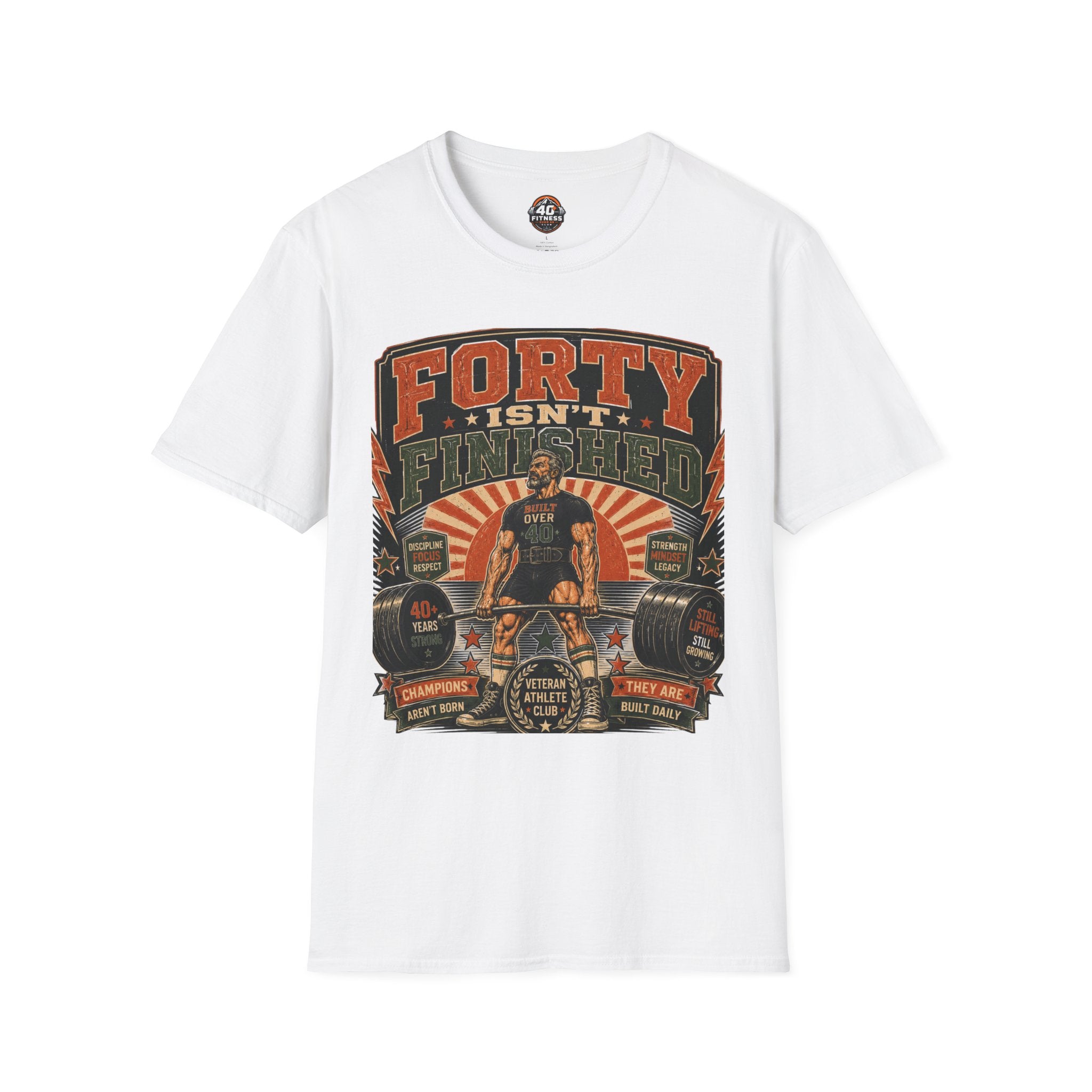 40 Isn't Finished T-Shirt — Retro Vintage 40th Birthday Tee