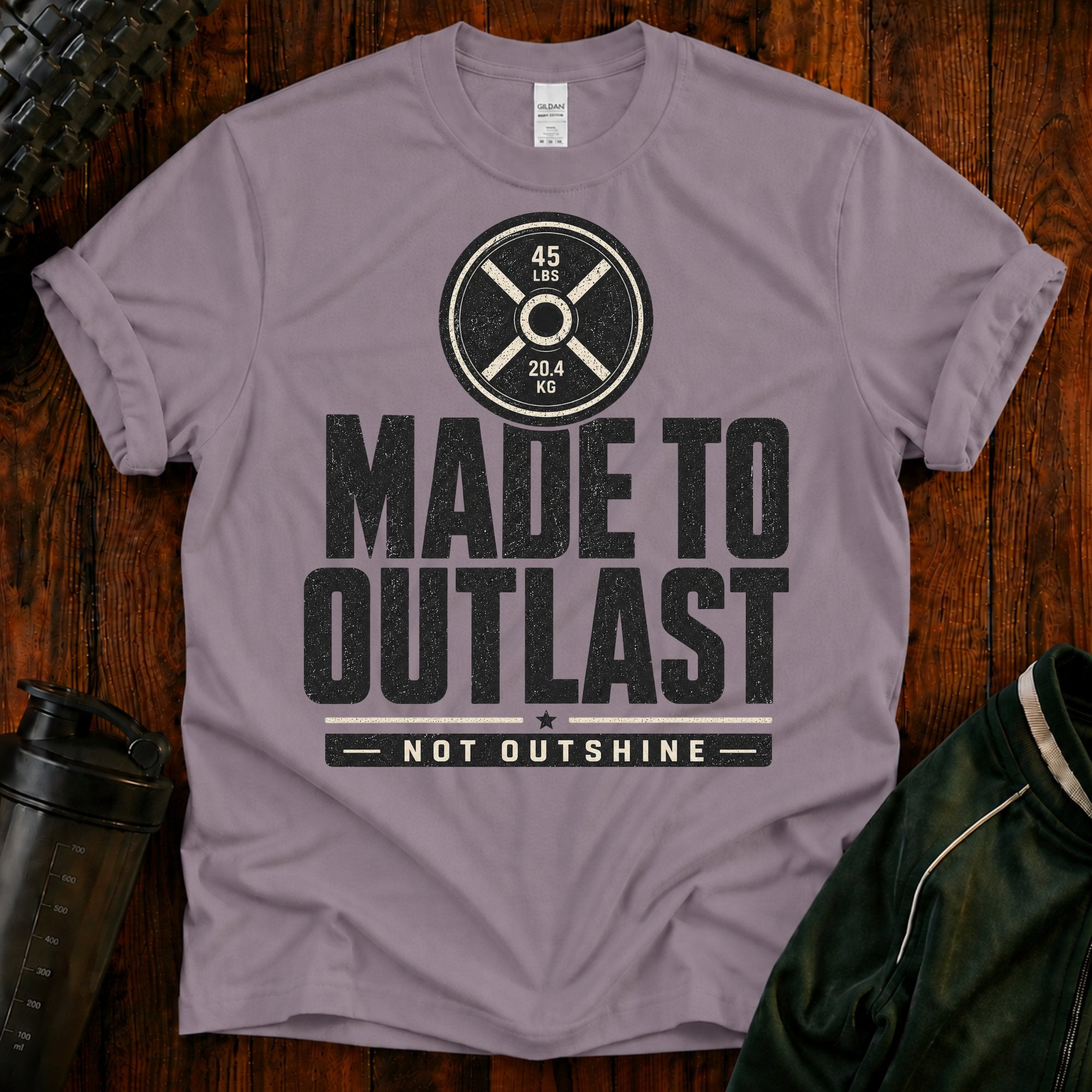 Made to Outlast Fitness T-Shirt — 45 LB Plate Strength Tee