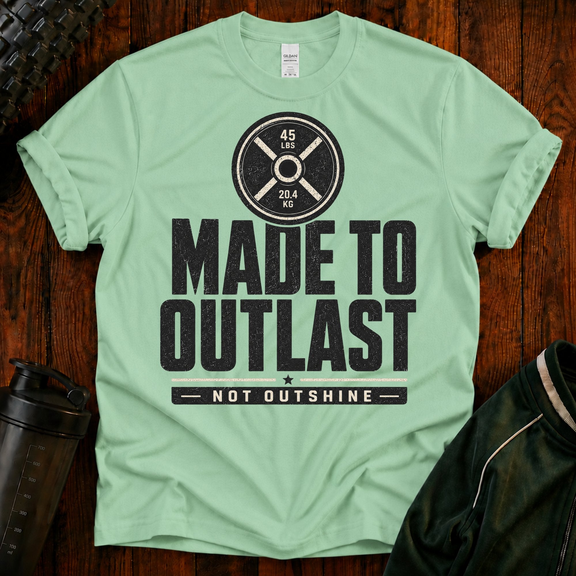 Made to Outlast Fitness T-Shirt — 45 LB Plate Strength Tee