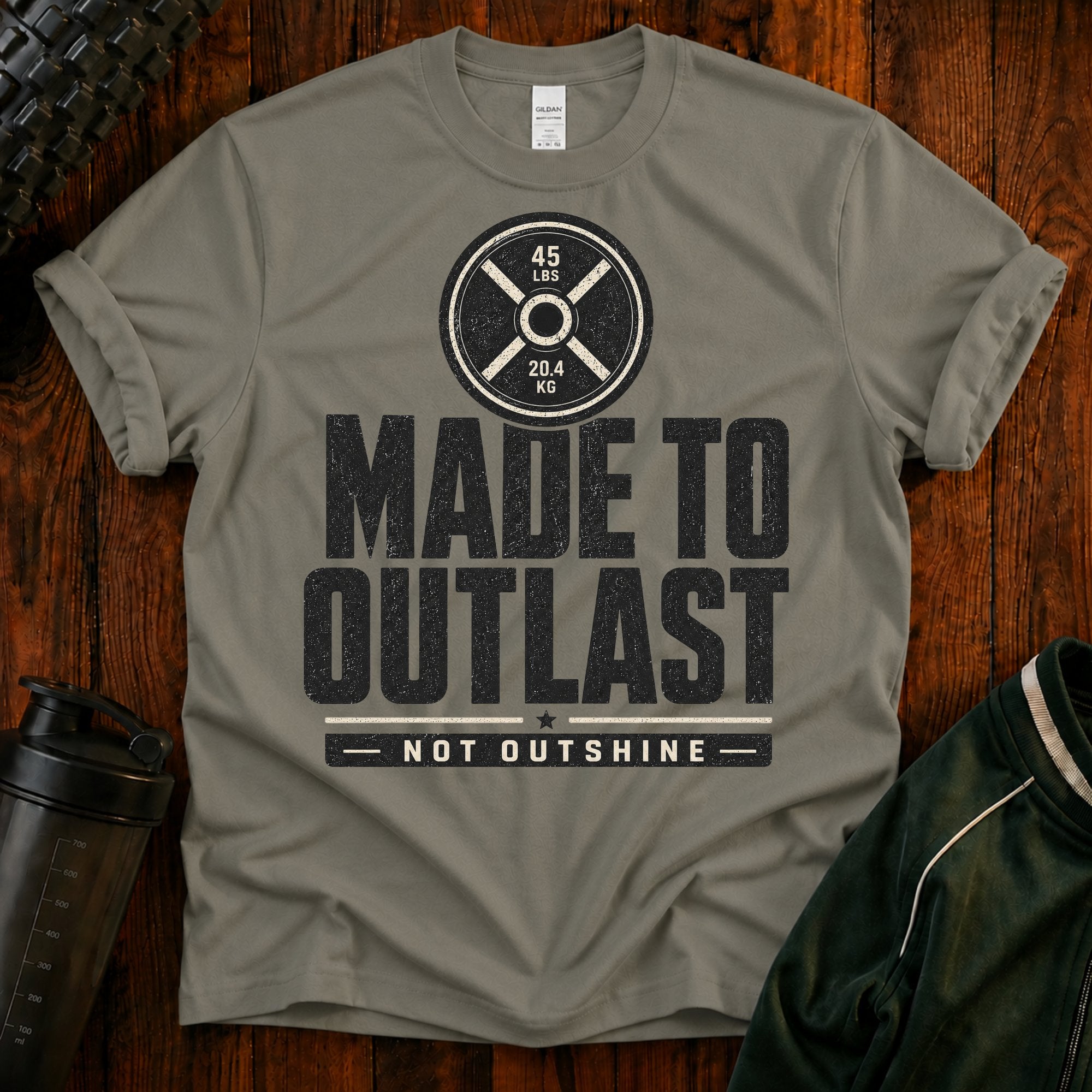 Made to Outlast Fitness T-Shirt — 45 LB Plate Strength Tee
