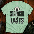 Strength That Lasts T‑Shirt — Over 40 Kettlebell Fitness Tee