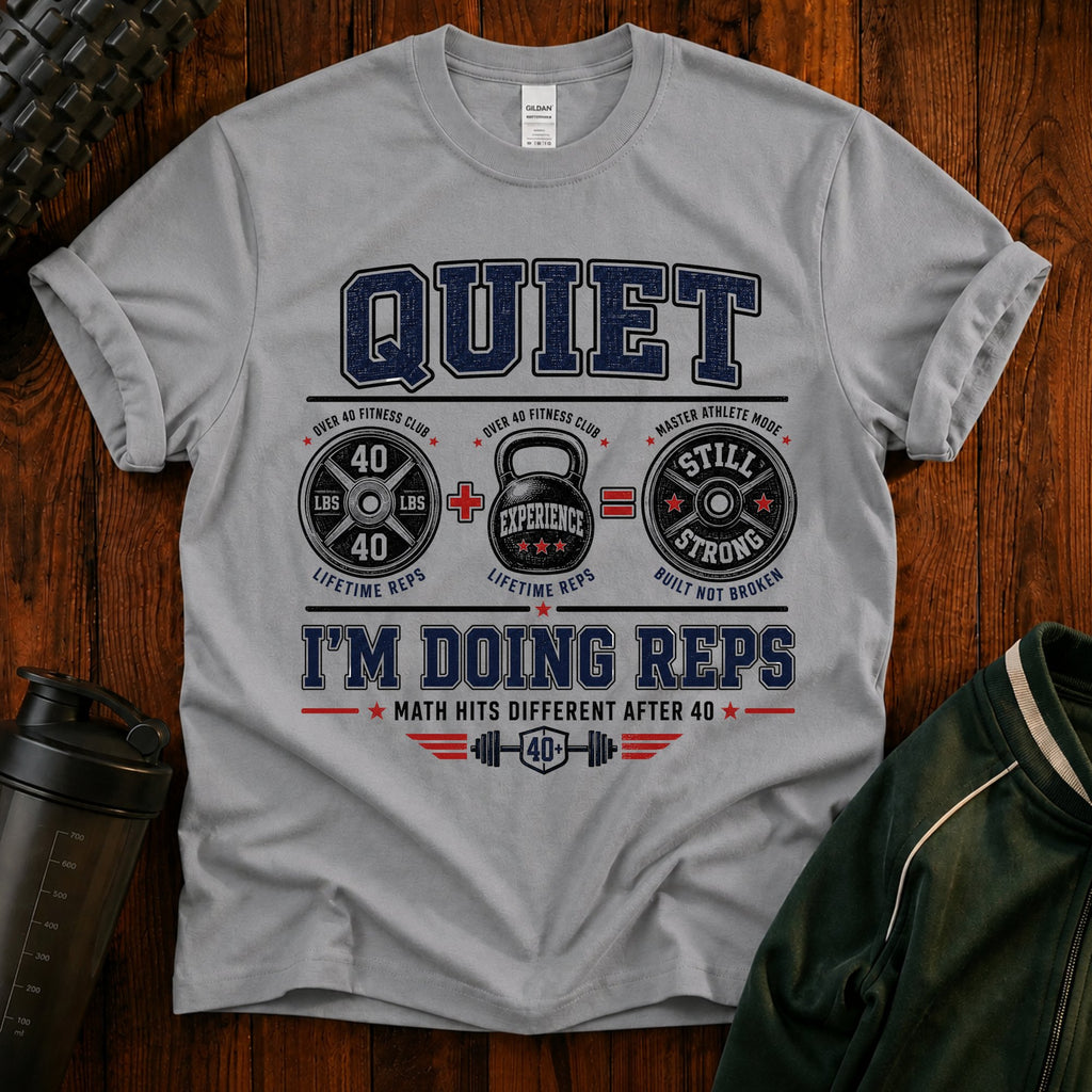 Quiet Gym T-Shirt — "Quiet I'm Doing Reps" Weightlifting Tee