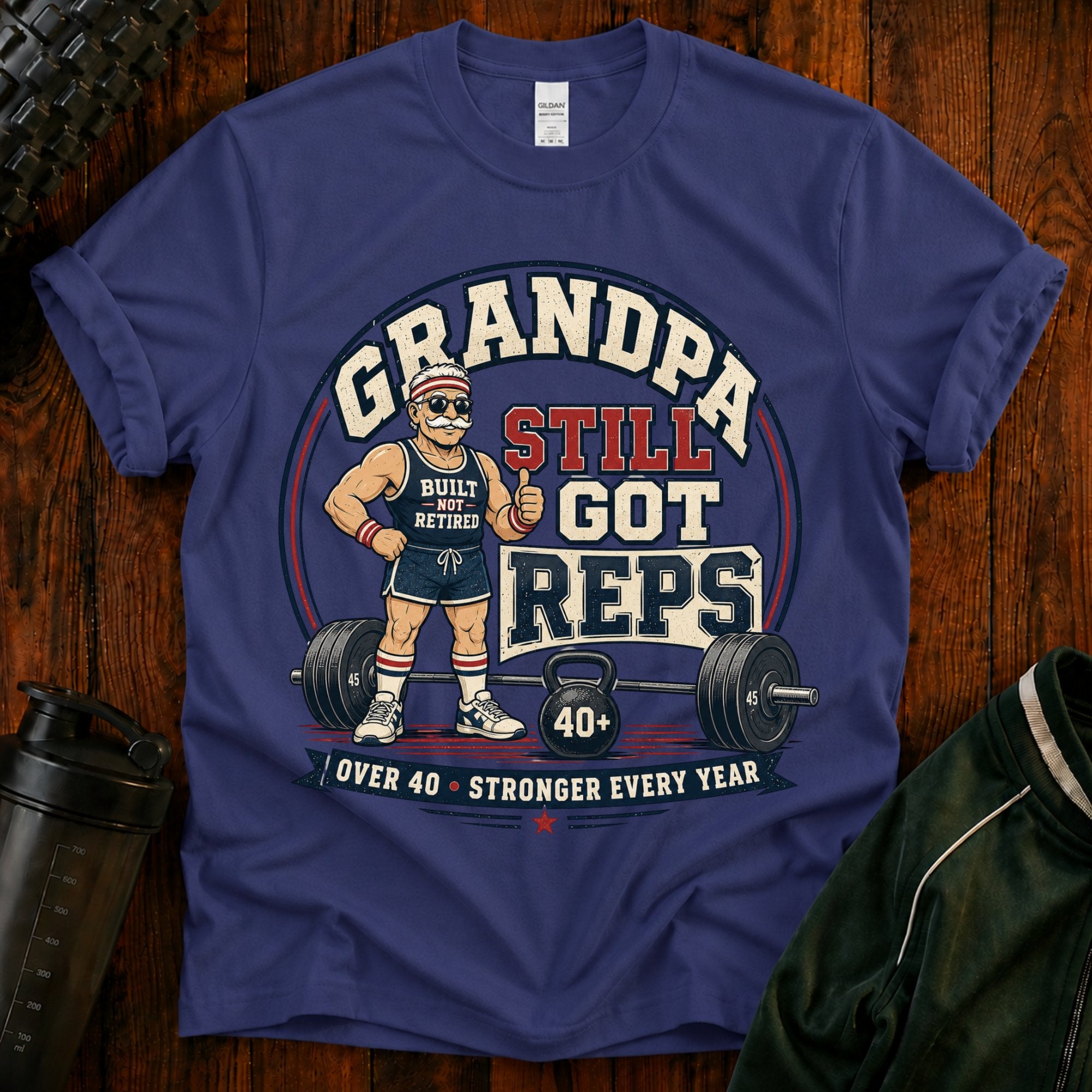 Grandpa Still Got Reps T-Shirt — Funny Weightlifting Grandpa Gym Tee