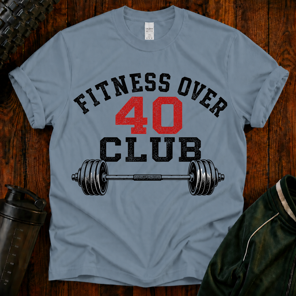 Fitness Over 40 Club' Graphic Tee for Active 40+ Adults