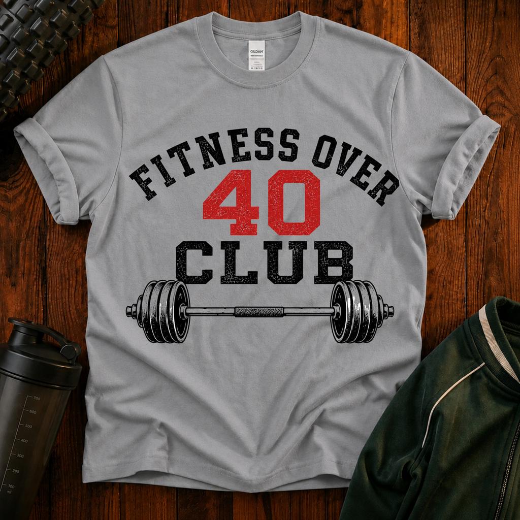 Fitness Over 40 Club' Graphic Tee for Active 40+ Adults