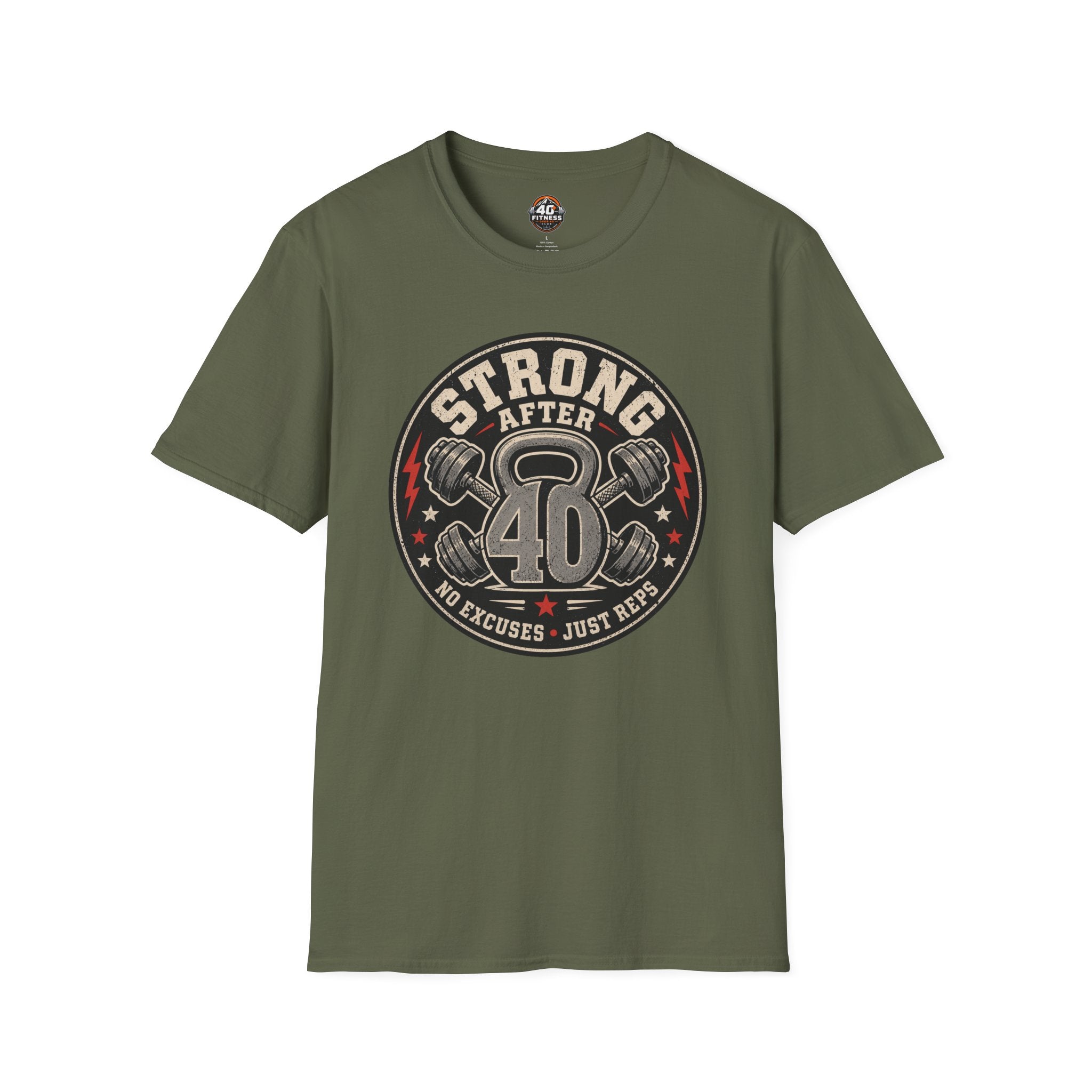 Strong After 40 T-Shirt — Fitness Tee for Over 40s