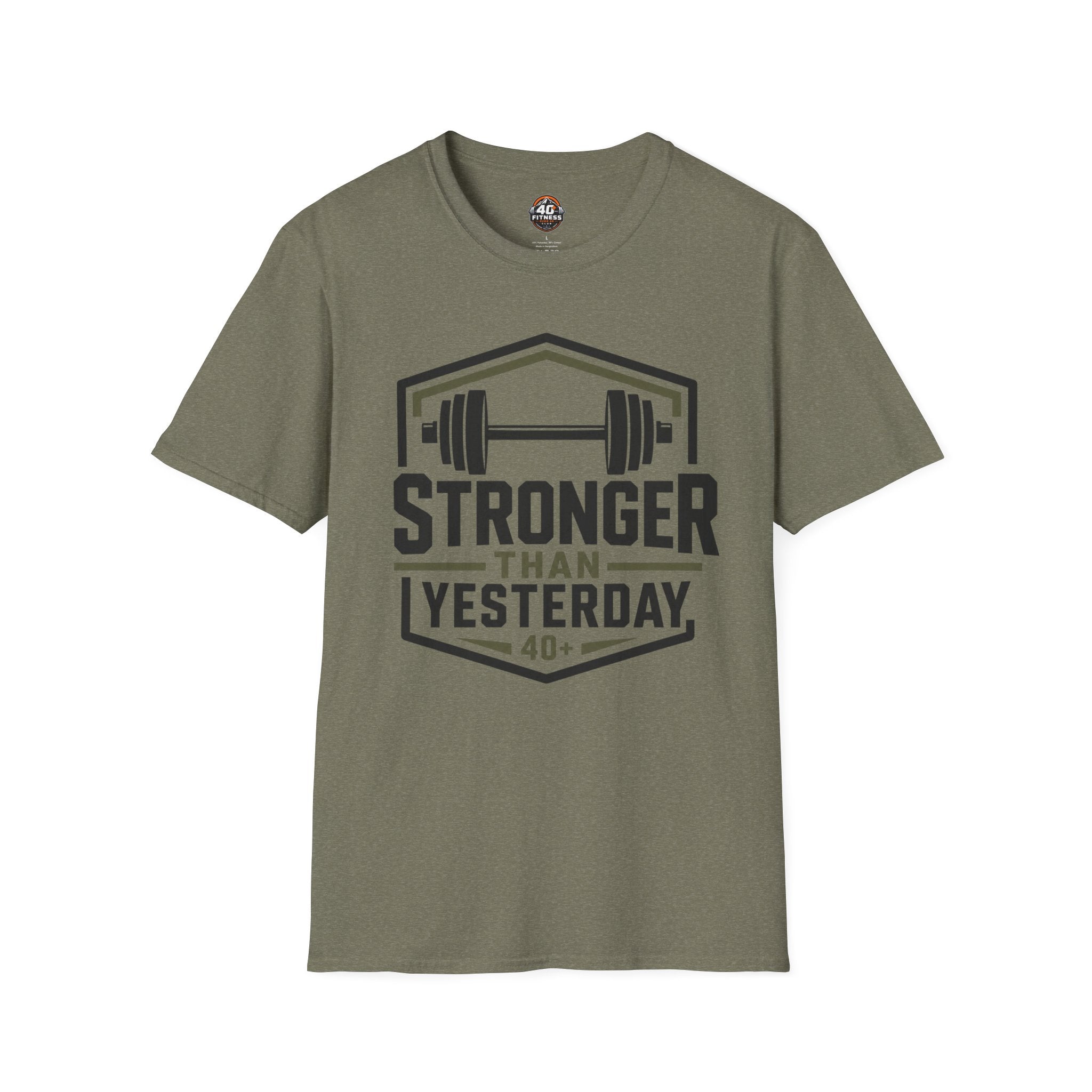 Stronger Than Yesterday T‑Shirt — Motivational Weightlifting Tee