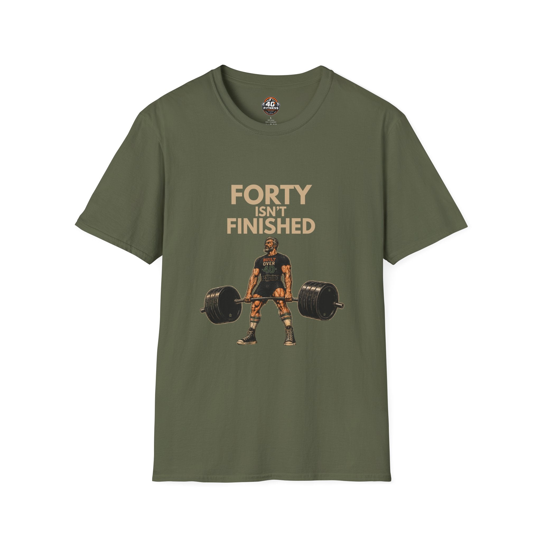 40 Isn't Finished T-Shirt — Motivational Fitness Tee