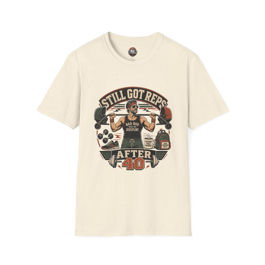 Still Got Reps After 40 T-Shirt — Retro Gym Workout Tee for Lifters