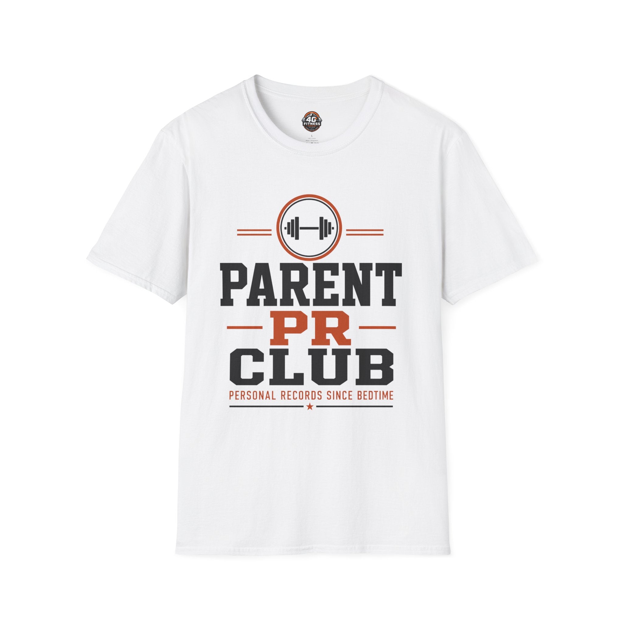 Parent PR Club T-Shirt — Fitness Parent Tee with Barbell Graphic