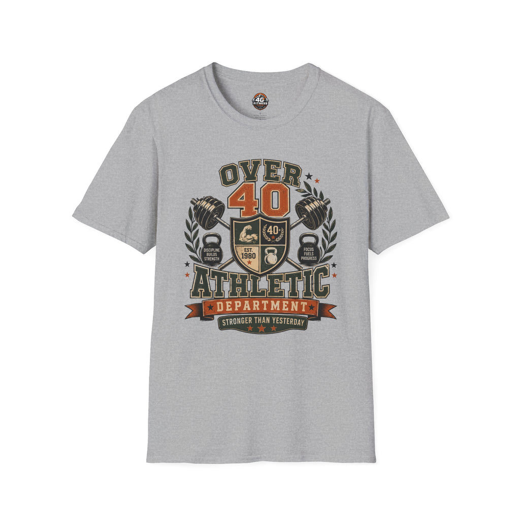 Over 40 Athletic T-Shirt — Vintage 'Over 40' Fitness Tee