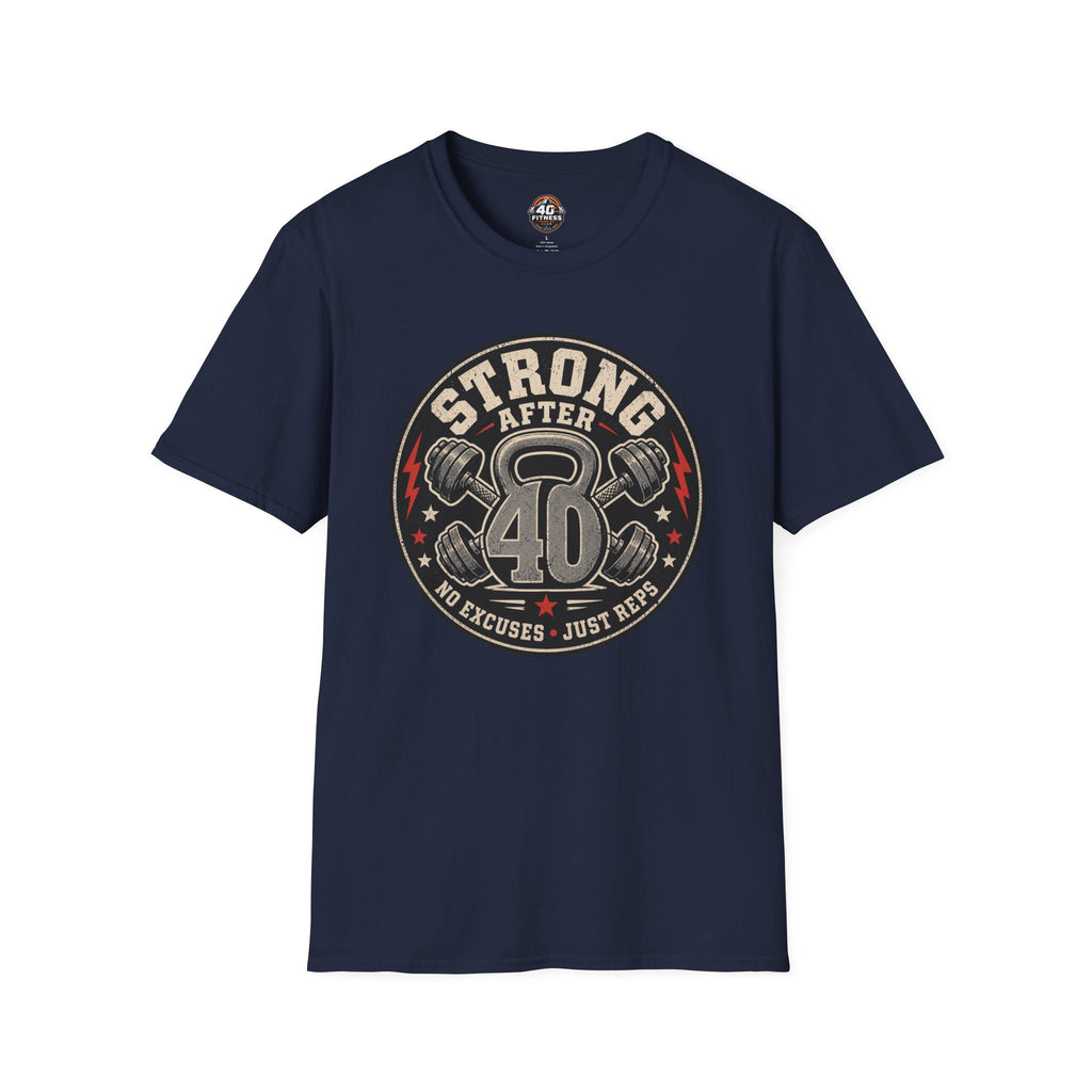 Strong After 40 T-Shirt — Fitness Tee for Over 40s
