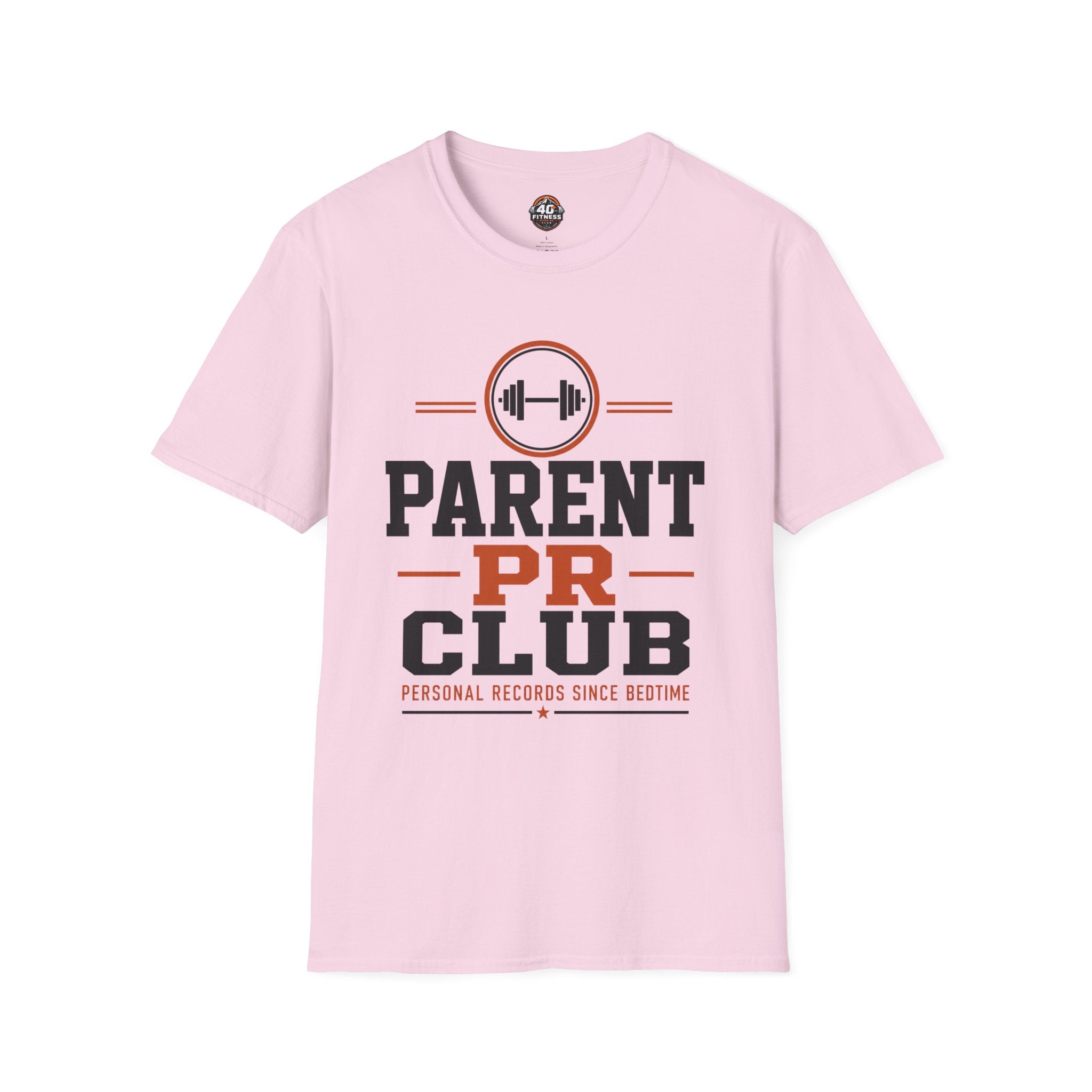 Parent PR Club T-Shirt — Fitness Parent Tee with Barbell Graphic