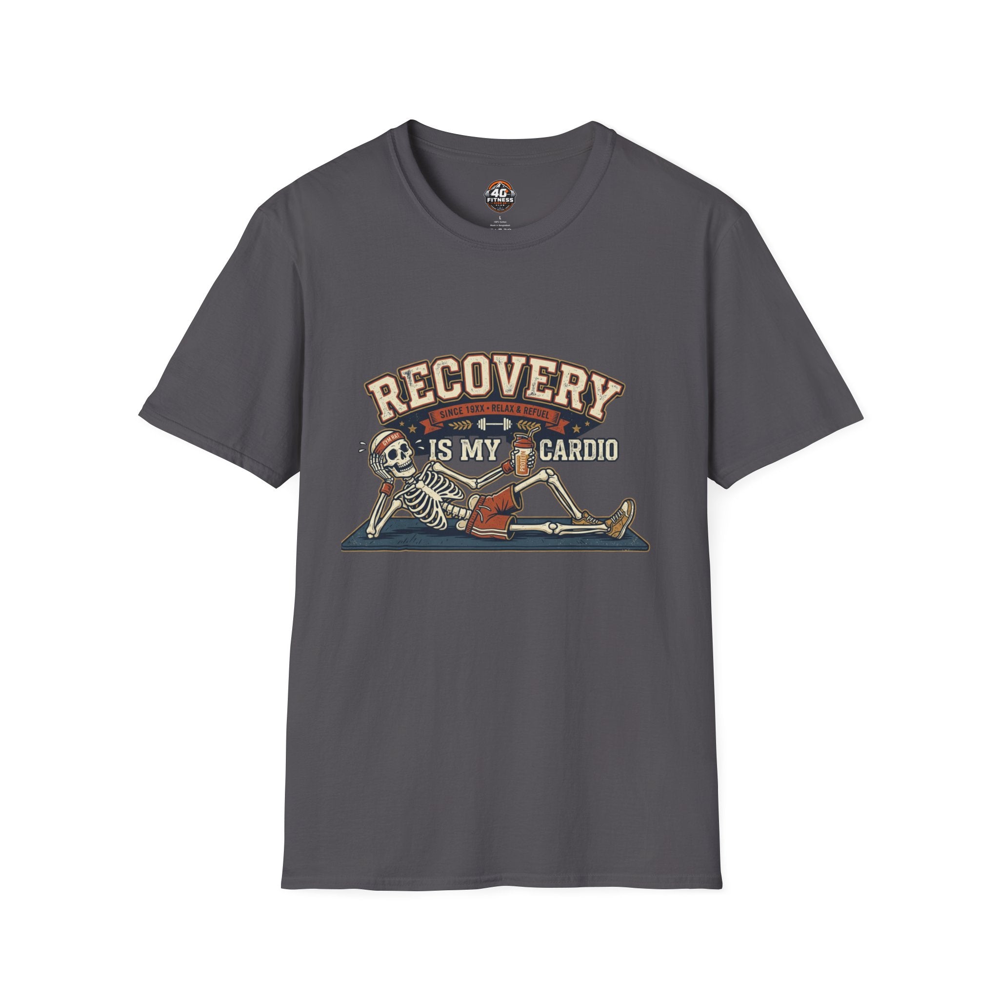 Recovery Is My Cardio T-Shirt — Vintage Skeleton Sobriety Shirt