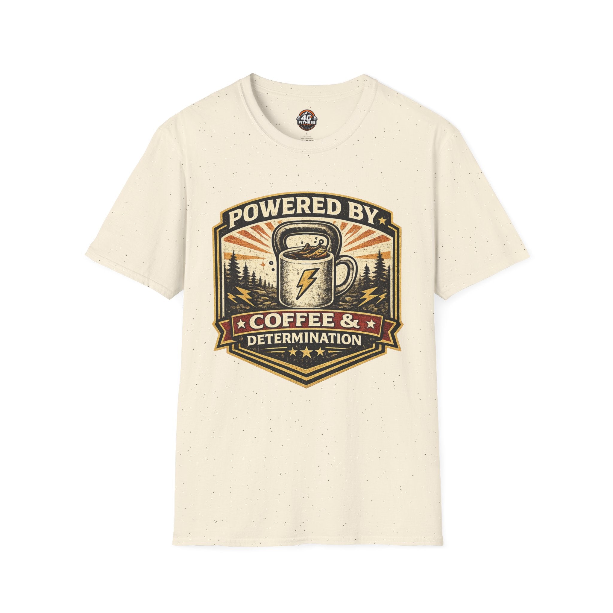 Coffee T‑Shirt — “Powered By Coffee & Determination”