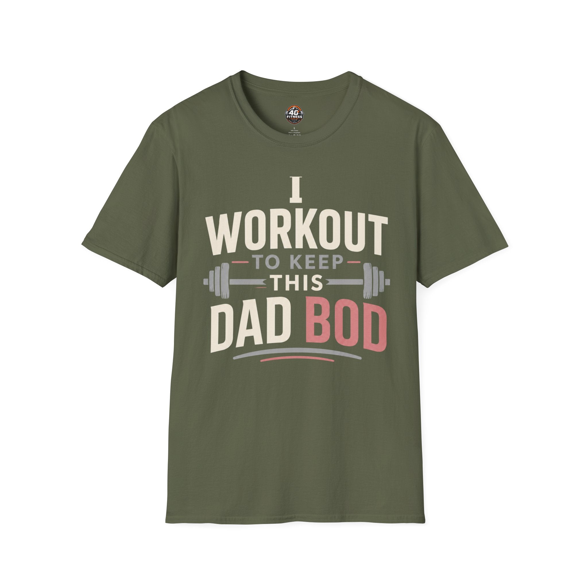 "I Workout to Keep This Dad Bod" Funny Fitness Tee