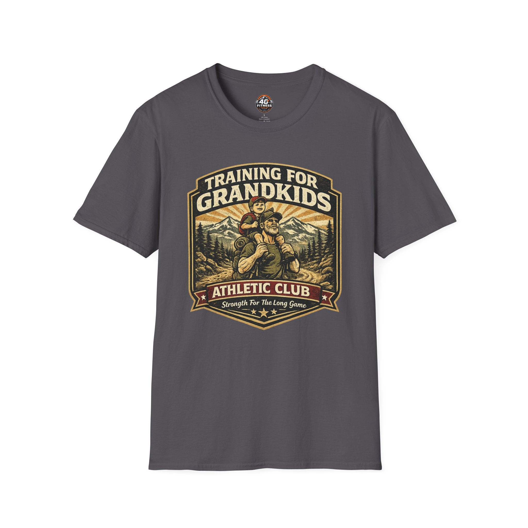 Training For Grandkids T-Shirt — Grandpa Fitness Retro Design