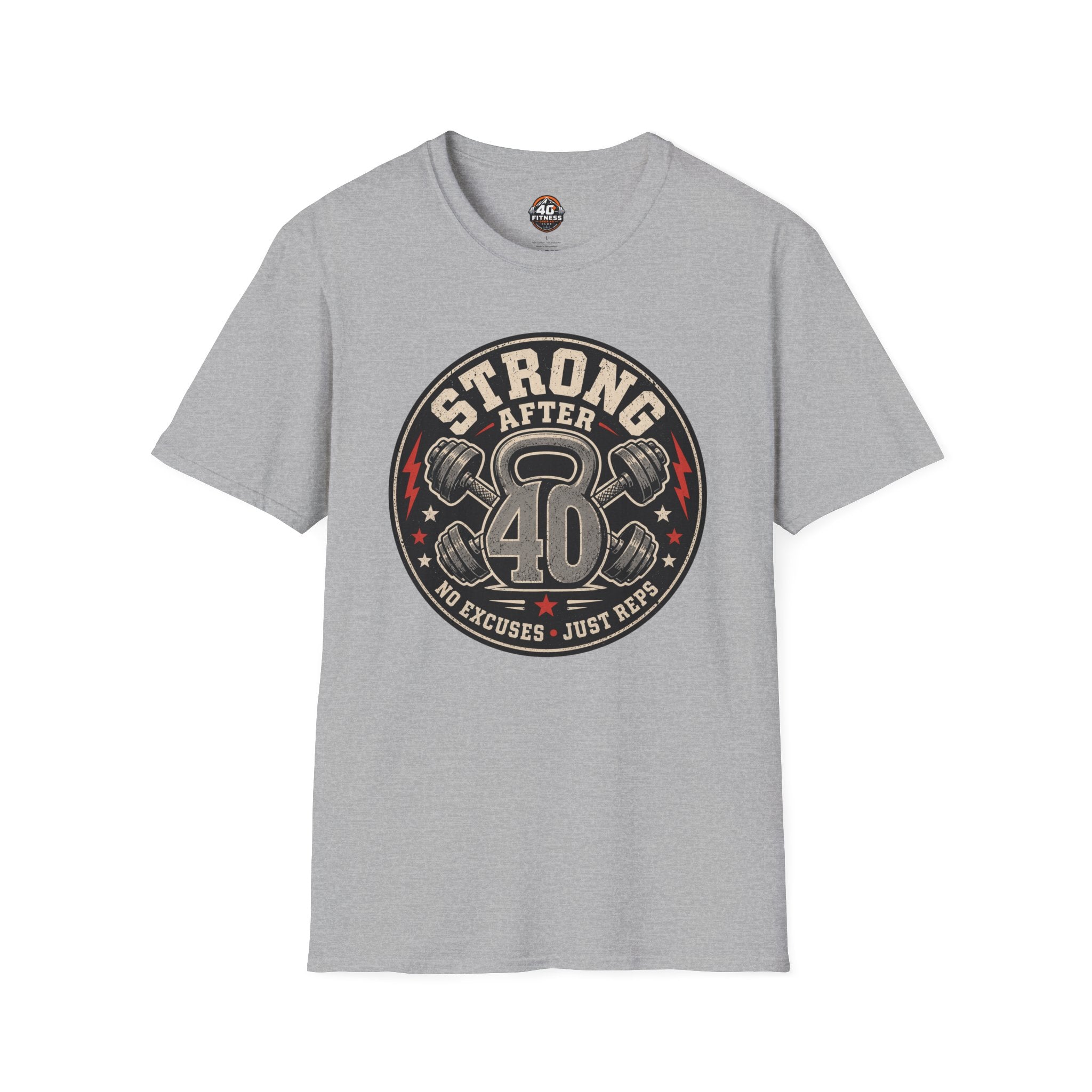 Strong After 40 T-Shirt — Fitness Tee for Over 40s