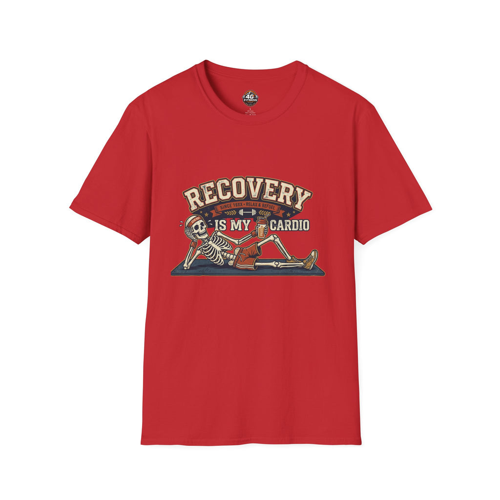 Recovery Is My Cardio T-Shirt — Vintage Skeleton Sobriety Shirt