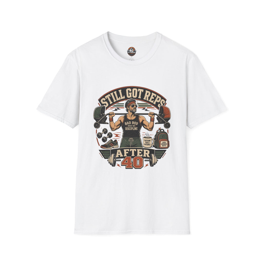 Still Got Reps After 40 T-Shirt — Retro Gym Workout Tee for Lifters