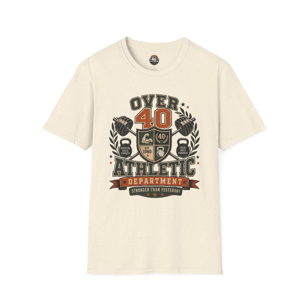Over 40 Athletic T-Shirt — Vintage 'Over 40' Fitness Tee