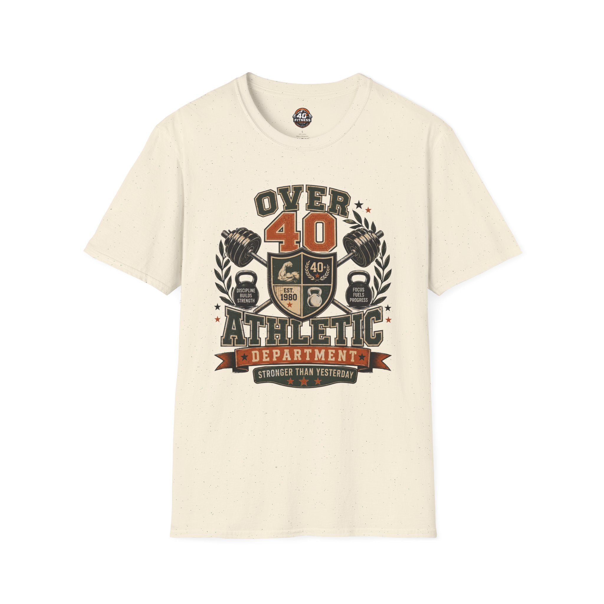 Over 40 Athletic T-Shirt — Vintage 'Over 40' Fitness Tee