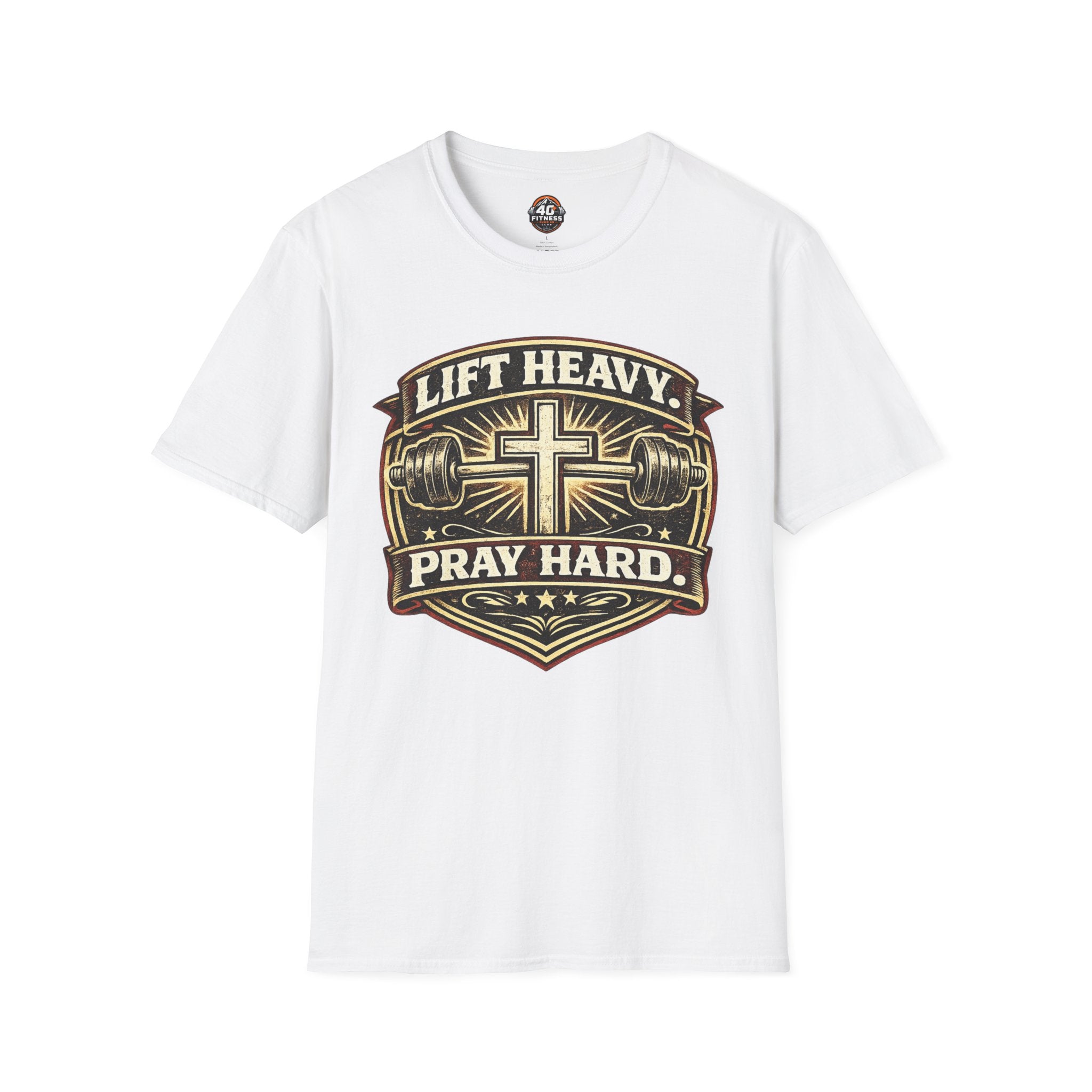 Lift Heavy Pray Hard T-Shirt — Christian Gym Faith Workout Tee