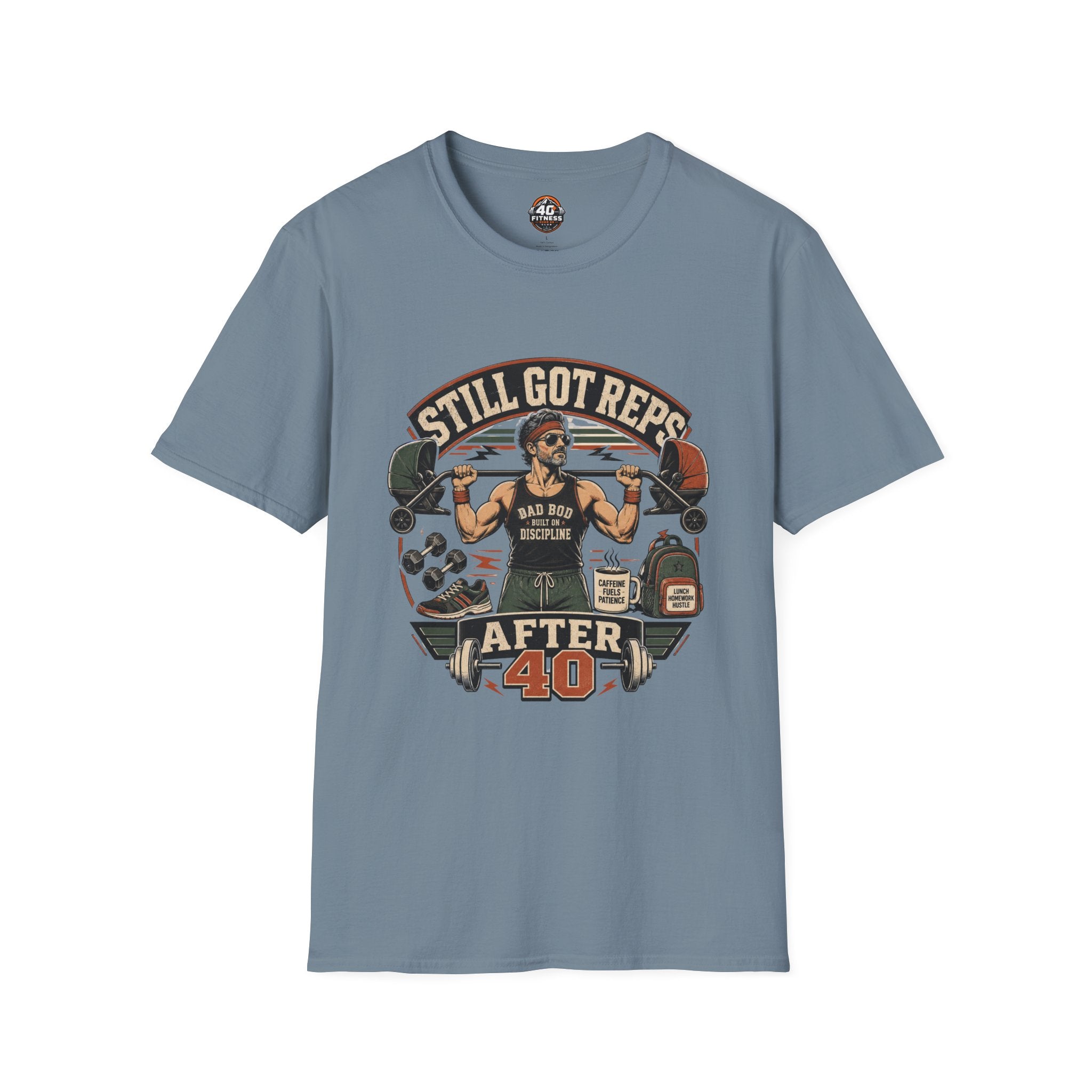 Still Got Reps After 40 T-Shirt — Retro Gym Workout Tee for Lifters