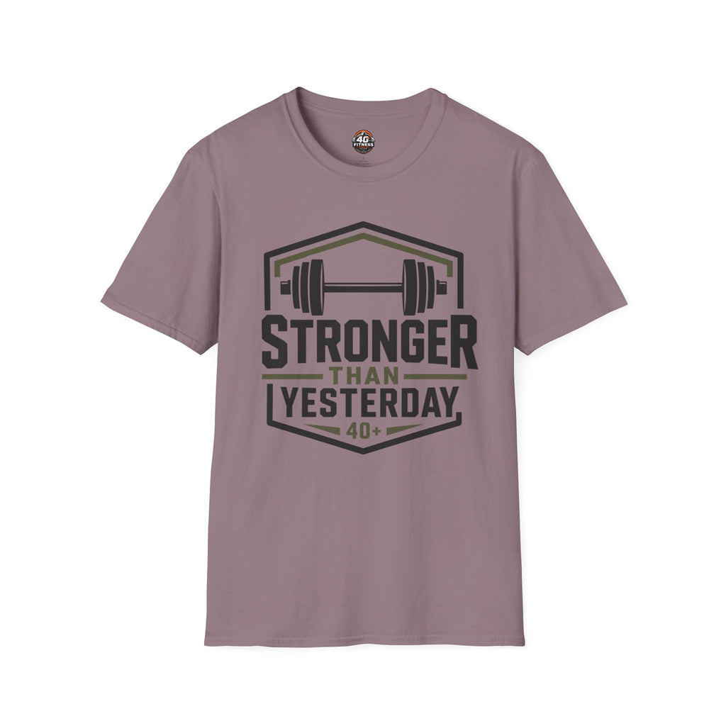 Stronger Than Yesterday T‑Shirt — Motivational Weightlifting Tee
