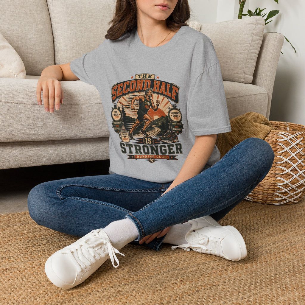 The Second Half Is Stronger T-Shirt — Motivational Basketball Retro Tee