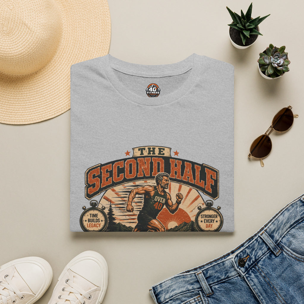 The Second Half Is Stronger T-Shirt — Motivational Basketball Retro Tee