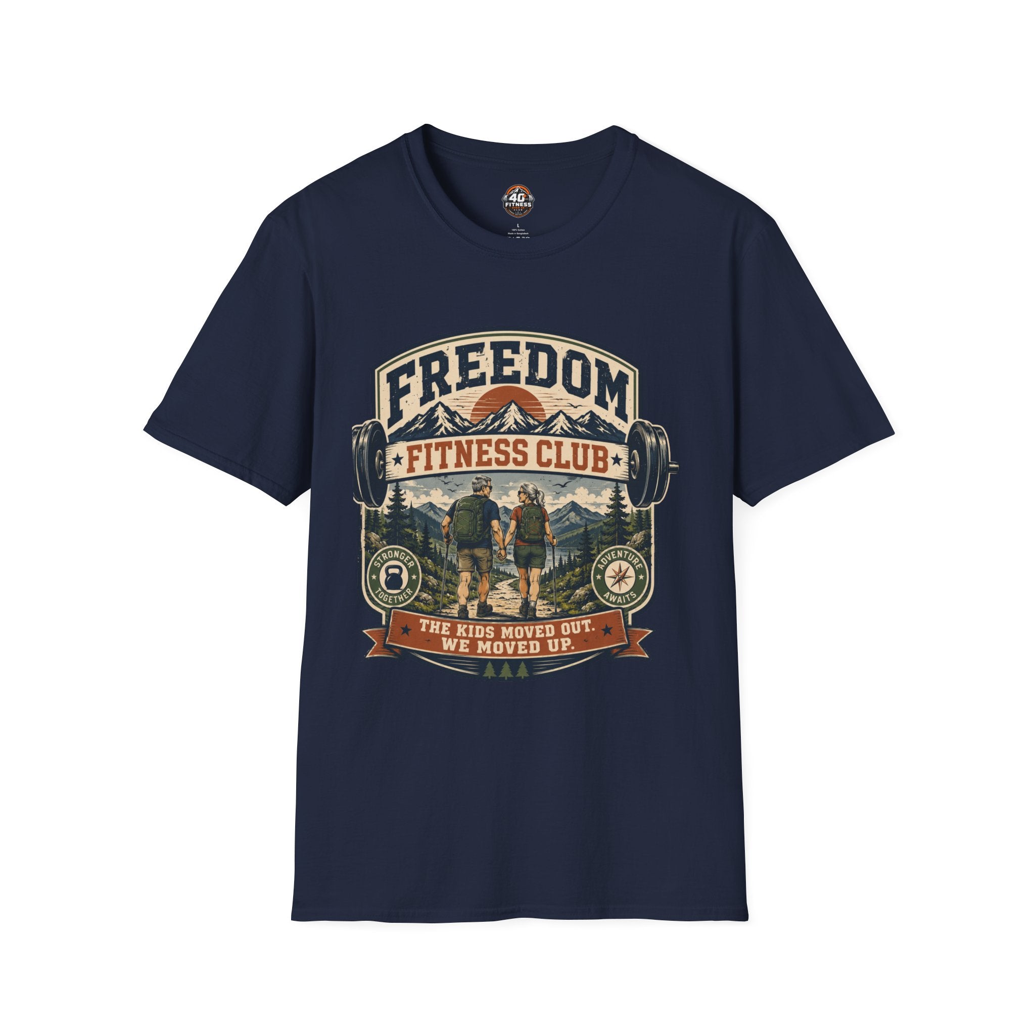 Freedom Fitness Club T-Shirt — Vintage Mountain Barbell Gym Tee