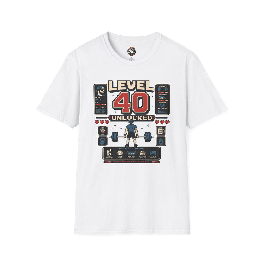T-Shirt — Level 40 Unlocked Gamer Fitness Tee