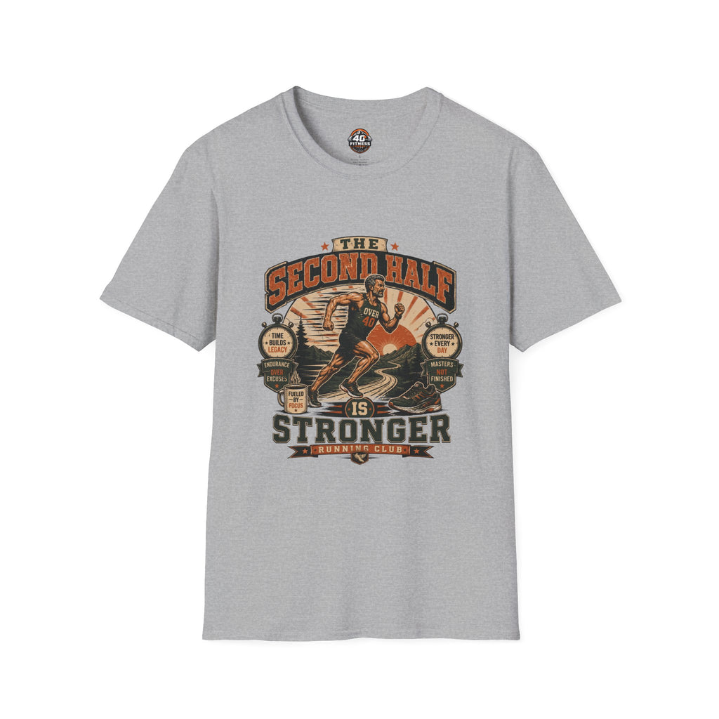 The Second Half Is Stronger T-Shirt — Motivational Basketball Retro Tee
