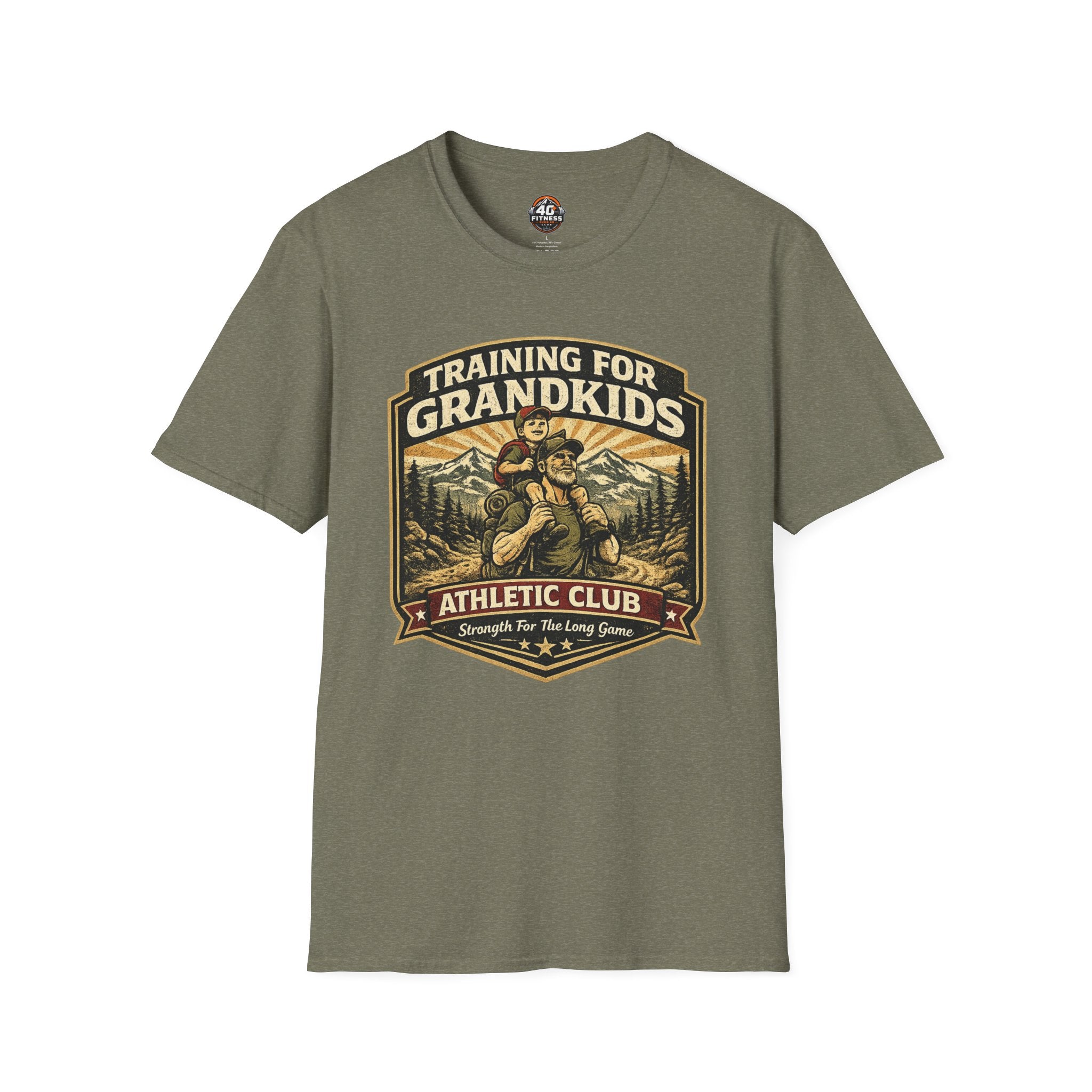 Training For Grandkids T-Shirt — Grandpa Fitness Retro Design