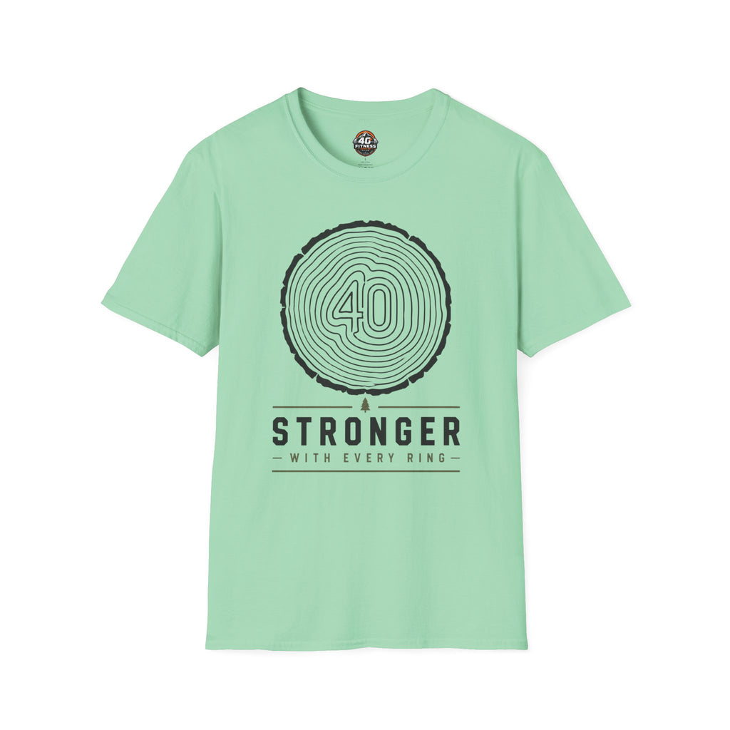 Stronger With Every Ring' Wood Grain Tee