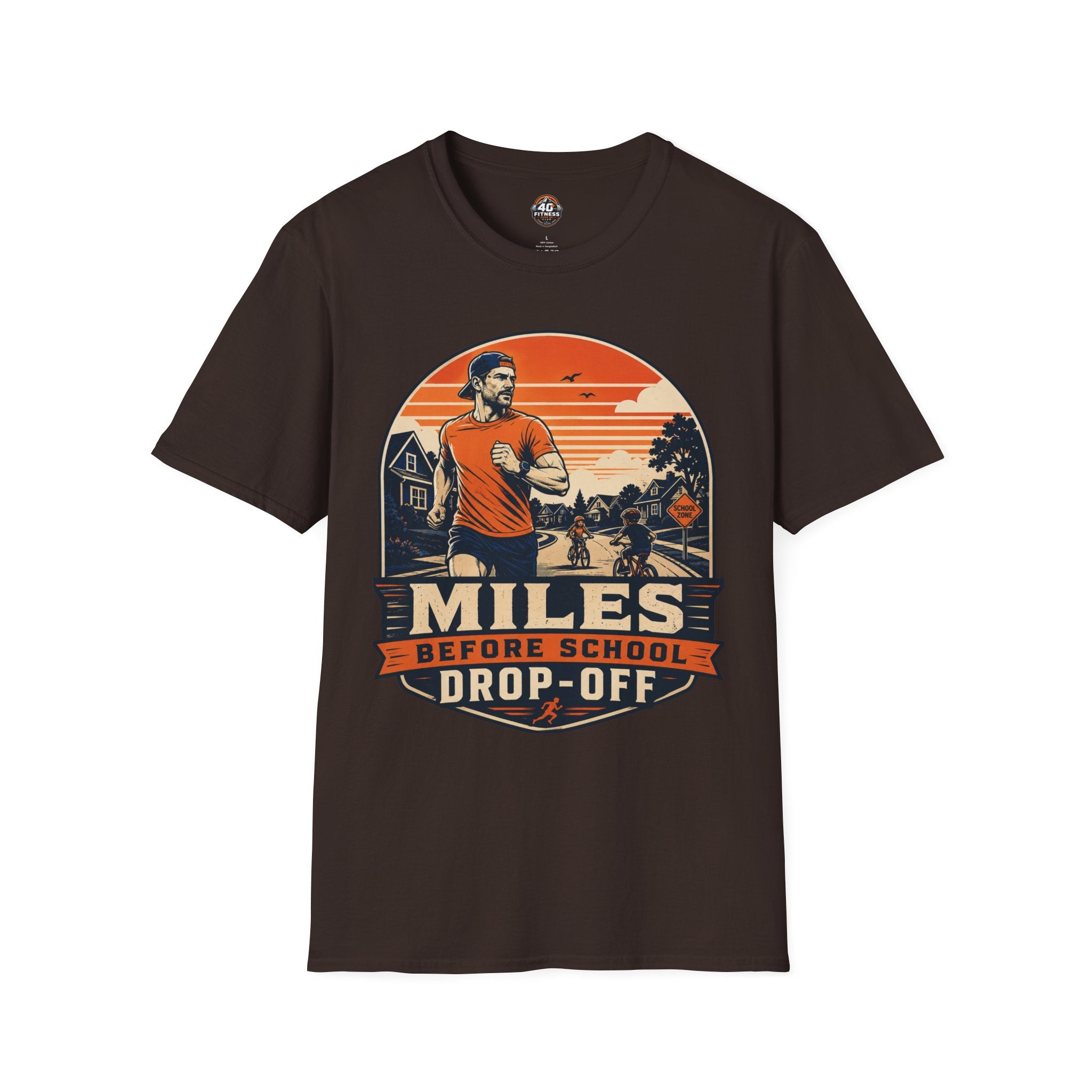 Running T‑Shirt — "Miles Before School Drop‑Off"