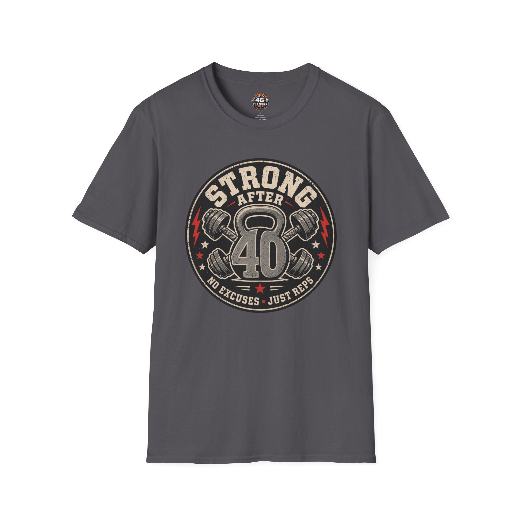 Strong After 40 T-Shirt — Fitness Tee for Over 40s