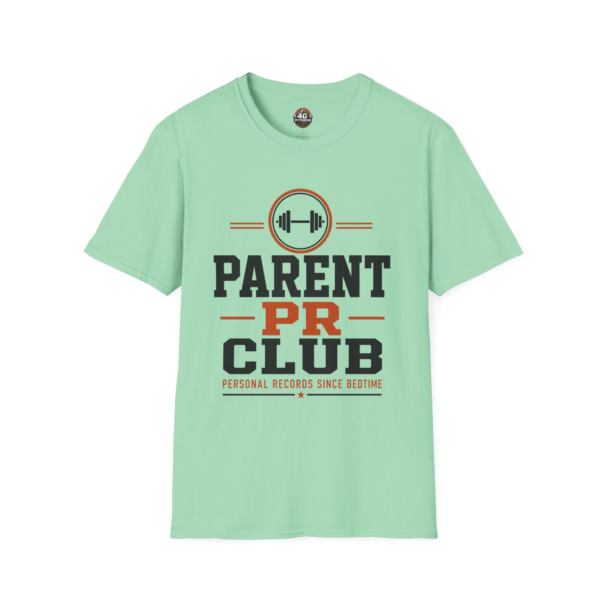 Parent PR Club T-Shirt — Fitness Parent Tee with Barbell Graphic