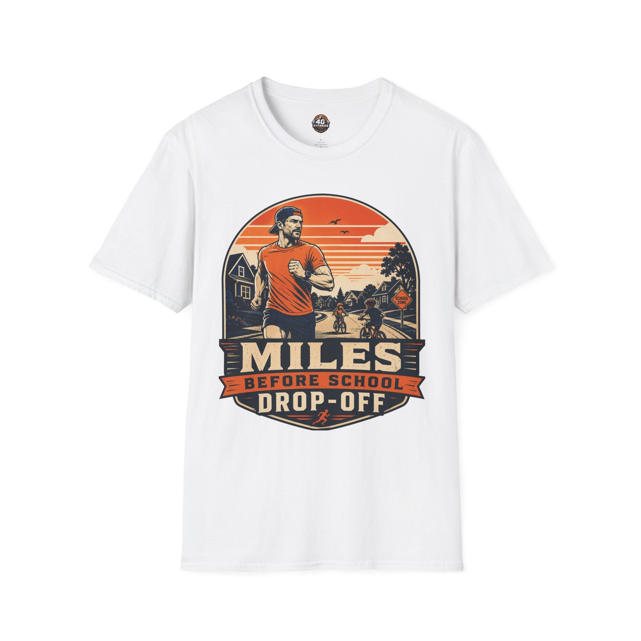 Running T‑Shirt — "Miles Before School Drop‑Off"