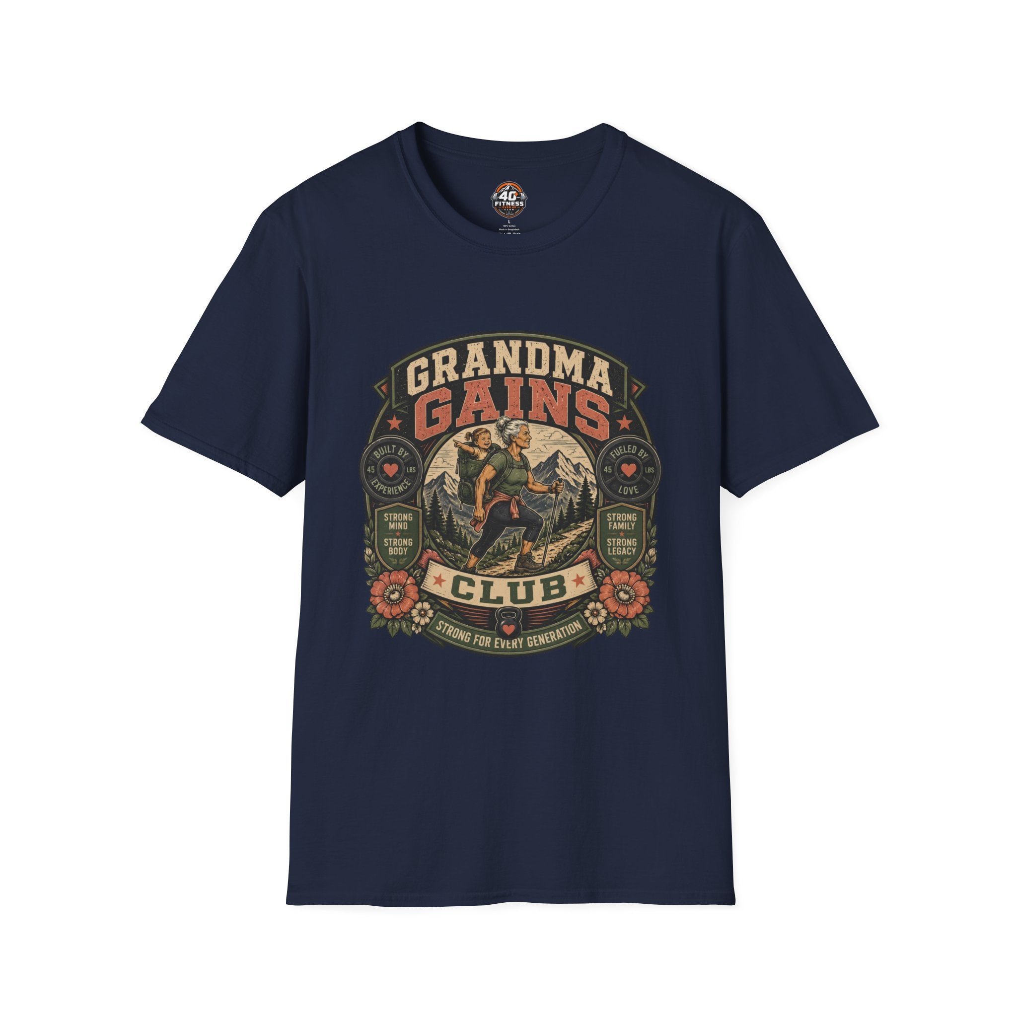 Grandma Gains T-Shirt — Vintage 'Grandma Gains Club' Fitness Tee for Active Grandmothers