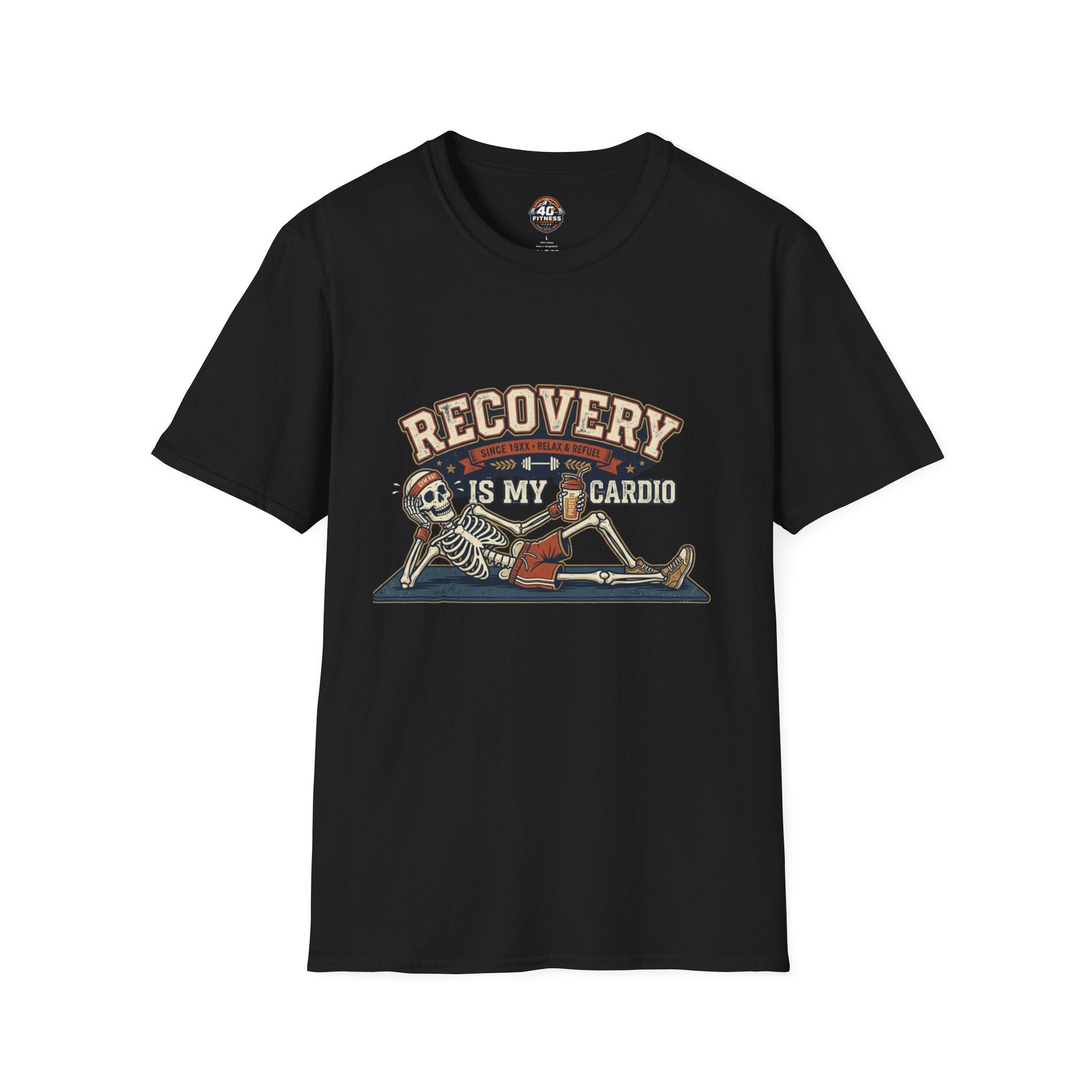 Recovery Is My Cardio T-Shirt — Vintage Skeleton Sobriety Shirt