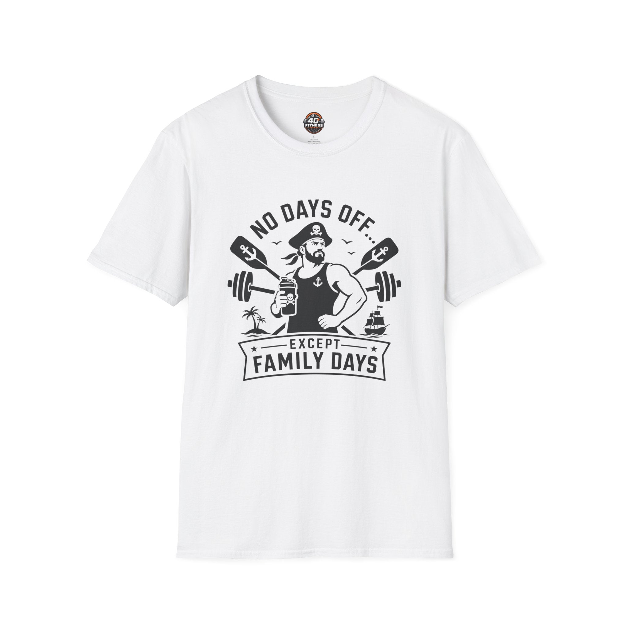No Days Off Except Family Days T-Shirt — Nautical Gym Dad Workout Tee