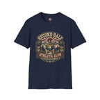 Second Half Athletic Club T-Shirt — Vintage Fitness Graphic Tee for Active Adults