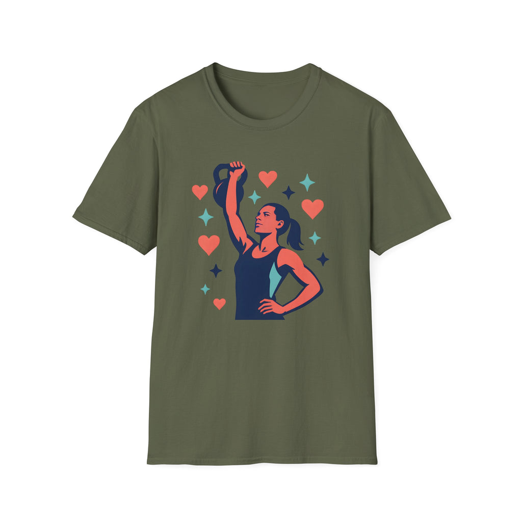 Strong Woman Lifting Kettlebell T-Shirt